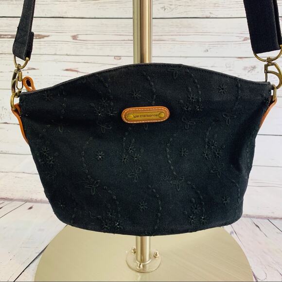 LIZ CLAIBORNE black Canvas eyelet purse - Picture 7 of 7